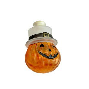 Vintage Old World Christmas Pumpkin Head Halloween Glass Light Cover Frosted Top